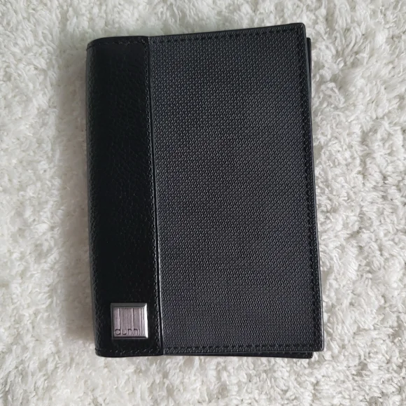 Dunhill Black Leather Bifold Card Case